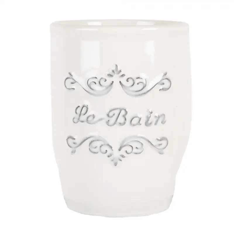 Keramický kelímek na zubní kartáčky Le Bain - Ø 8*10 cm Clayre & Eef