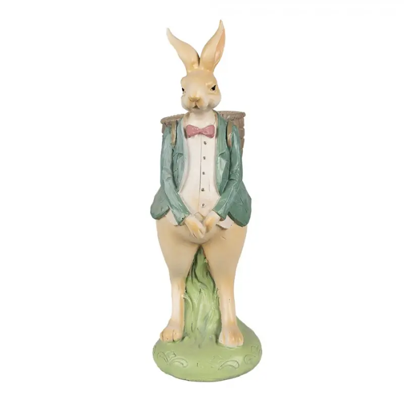 Velikonoční figurka králíčka s motýlkem a plnou nůší – 30 cm