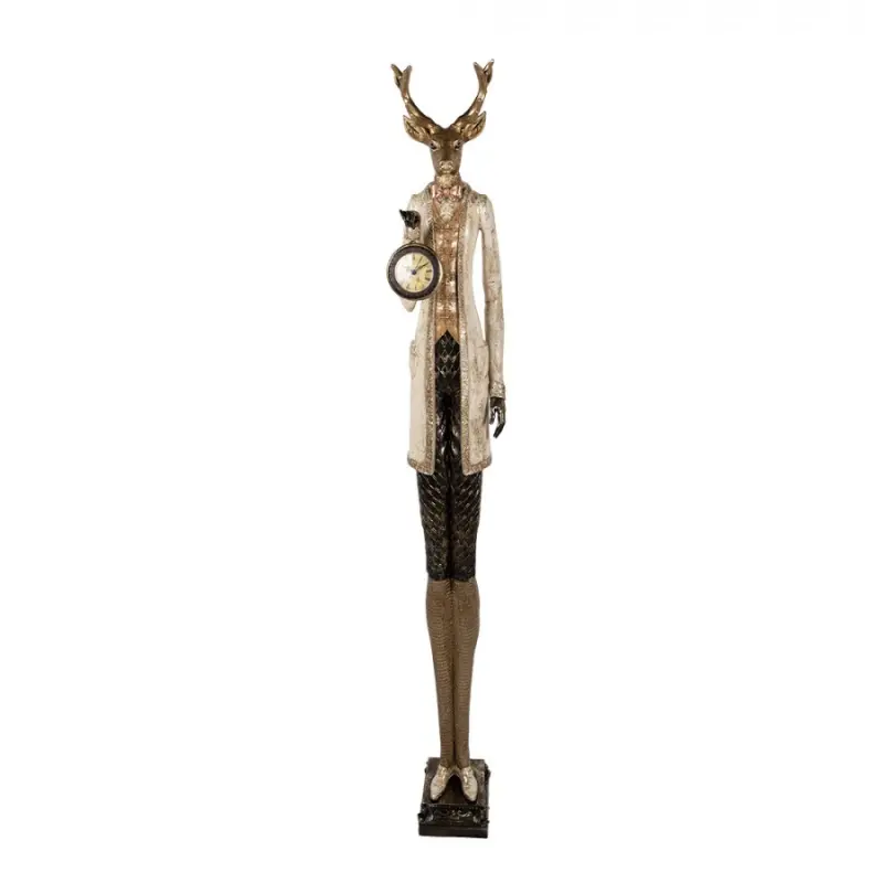 Veliký jelen Deer v životní velikosti s hodinami - 27*21*160 cm Clayre & Eef