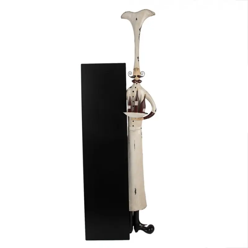 Kovový reklamní poutač / tabule před restauraci s postavičkou šéfkuchaře – 37x13x113 cm