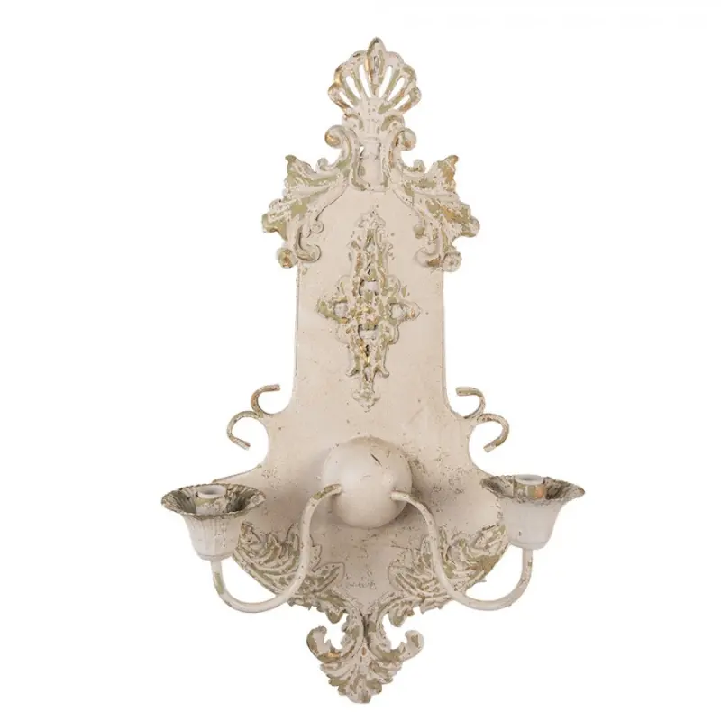 Béžovo-zelená kovová nástěnná lampa – 40x18x70 cm