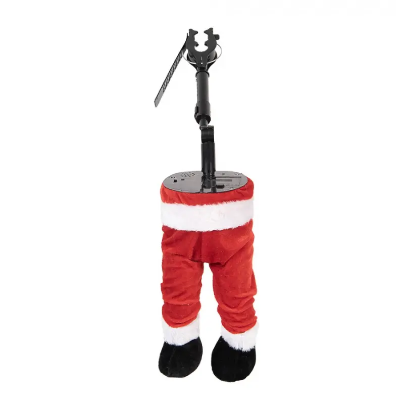 Červená plastová vánoční dekorace Santa Claus s LED světlem – 17x13x35 cm