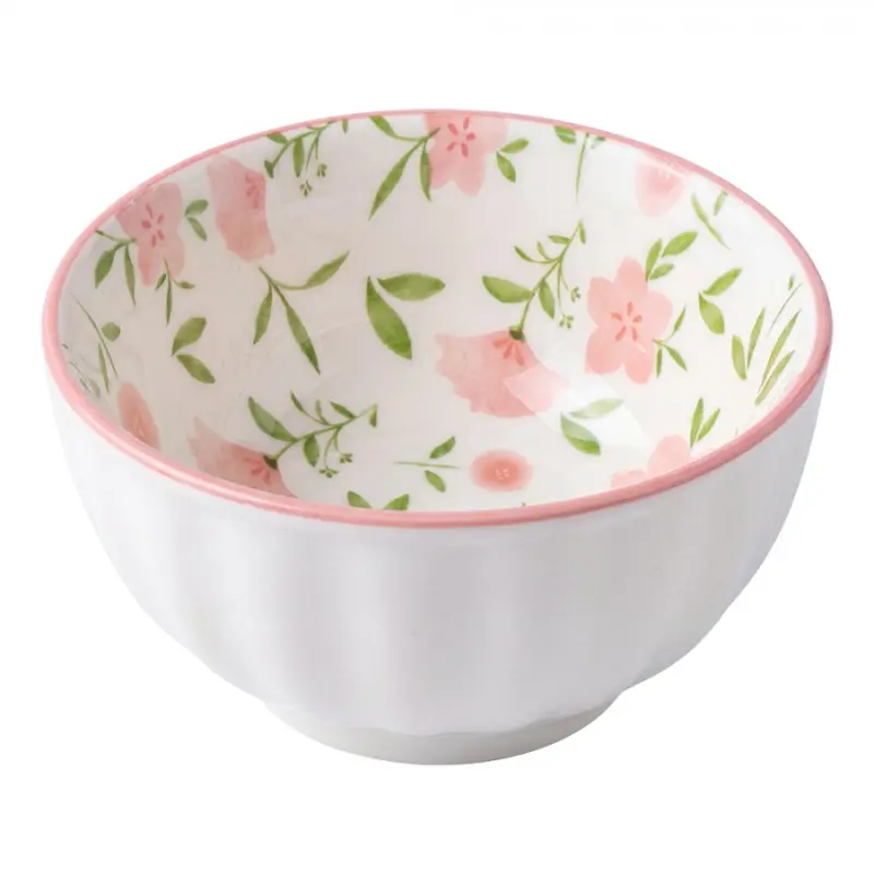 Elegantní keramická miska s jemným květinovým motivem - Ø 10*5 cm Clayre & Eef