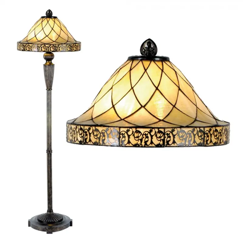 Stojací lampa Tiffany Filigree - Ø 46*168 cm 2x E27 / Max 60W Clayre & Eef