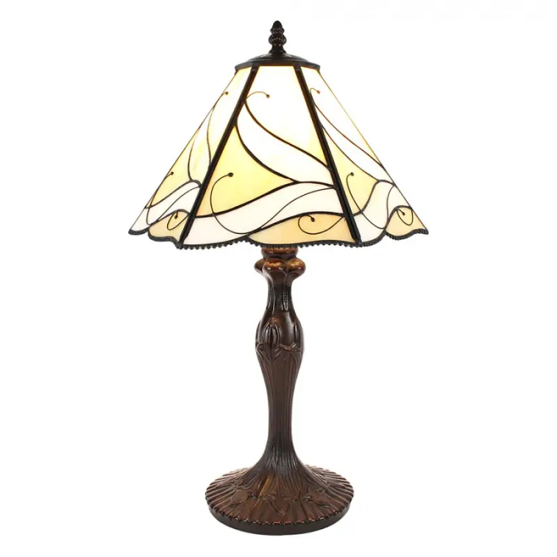 Béžová stolní lampa Tiffany Augustijn – 31x43 cm