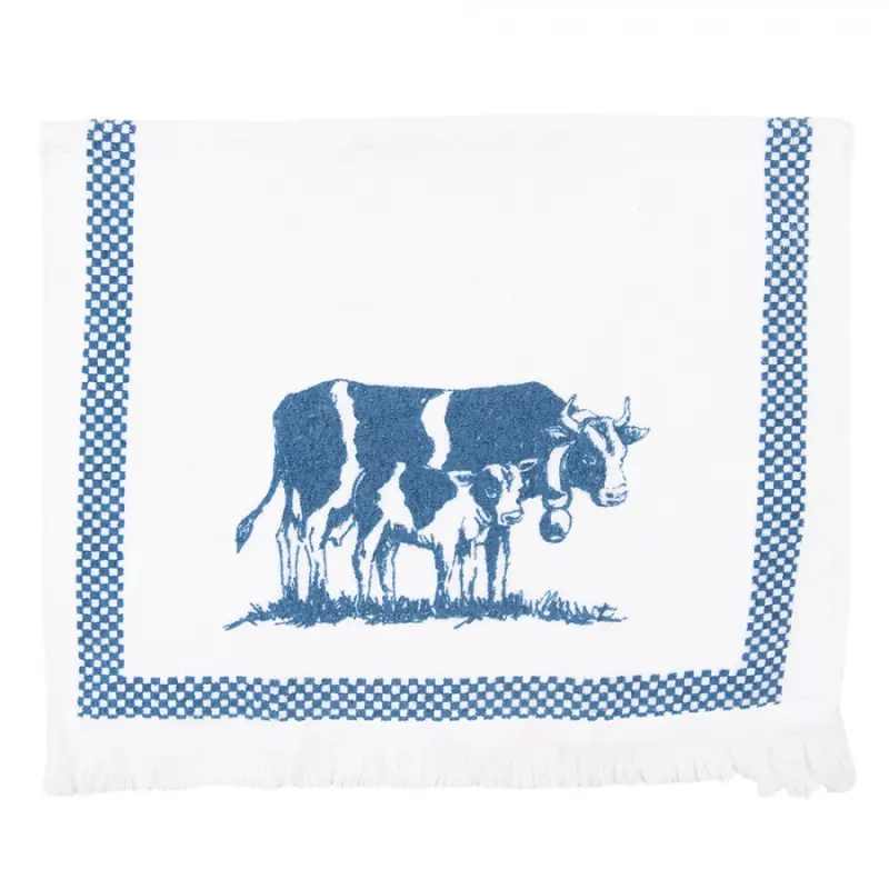 Kuchyňský froté ručník s krávou a telátkem – 40x66 cm