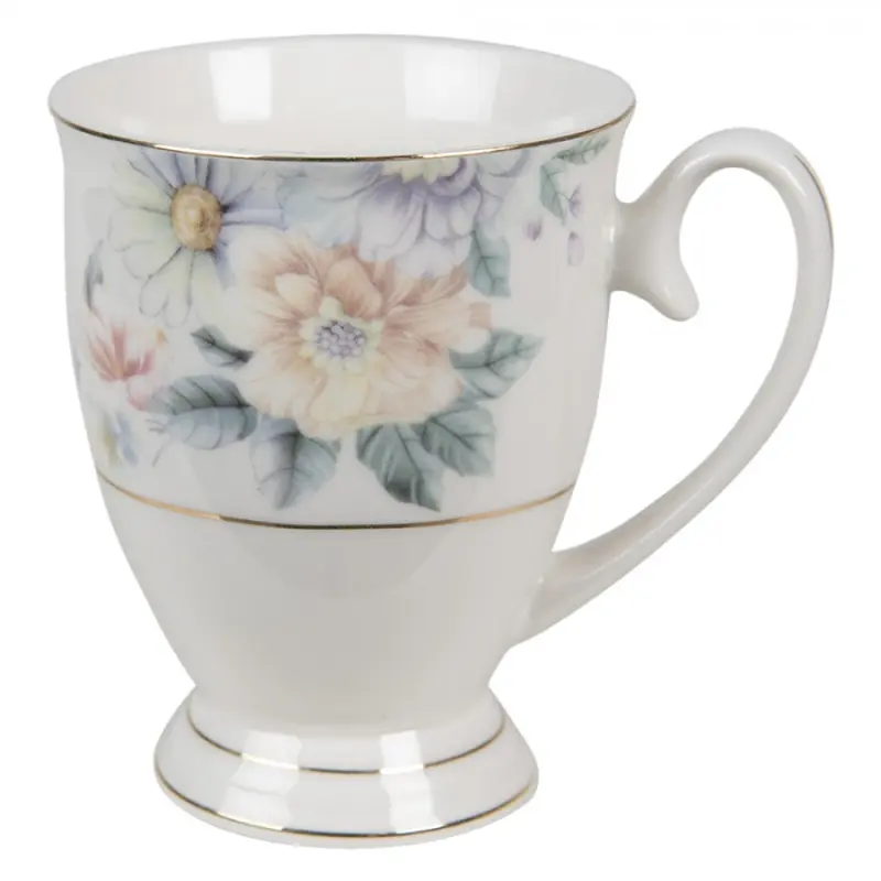 Porcelánový hrneček s květinami Flowers – 300 ml