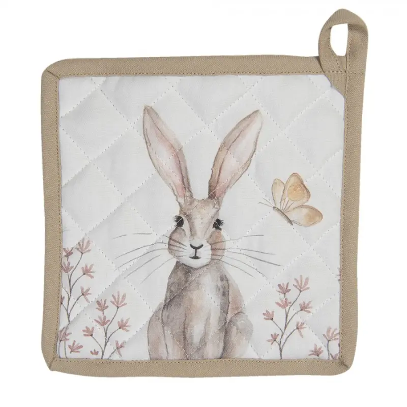 Podložka pod hrnec s motivem králíků Rustic Easter Bunny – 20x20 cm