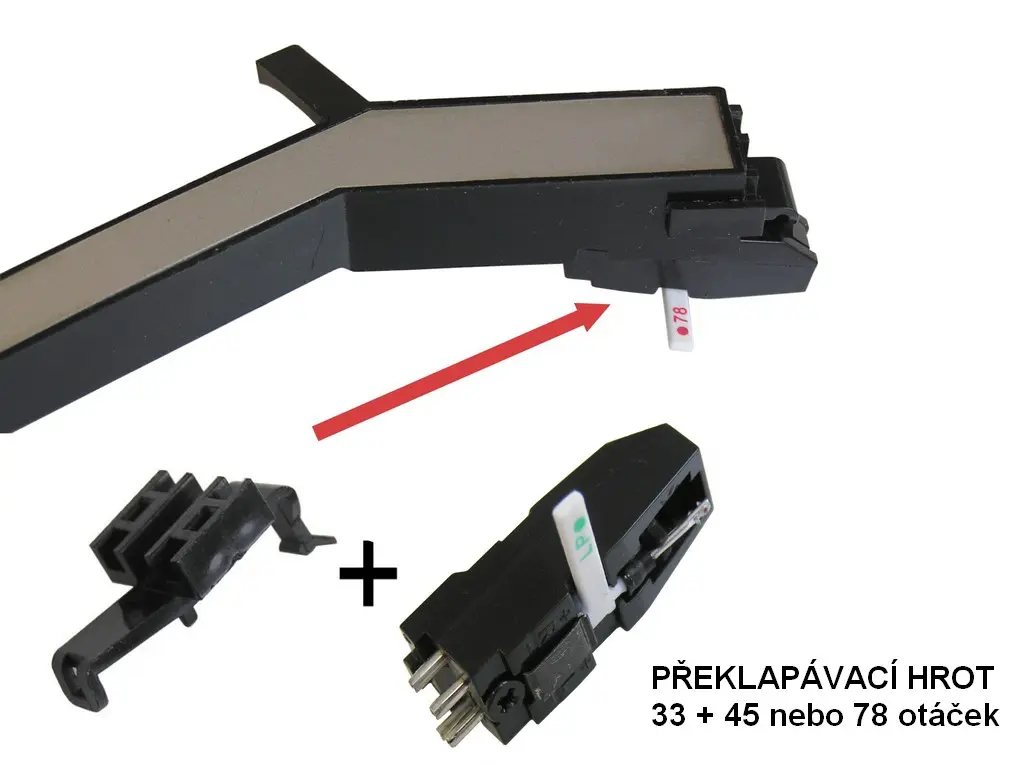 Gramofonová přenoska VK4302 náhrada v provedení do bočního plastového držáku - varianta A