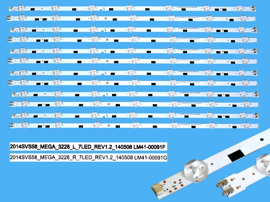 LED podsvit 1175mm sada Samsung 58" FHD celkem 12 pásků / LED Backlight BN96-32771A + BN96-32772A / 2014SVS58 LM41-00091F + LM00091G / DMGE-580SMA-R3 + DMGE-580SMB-R3