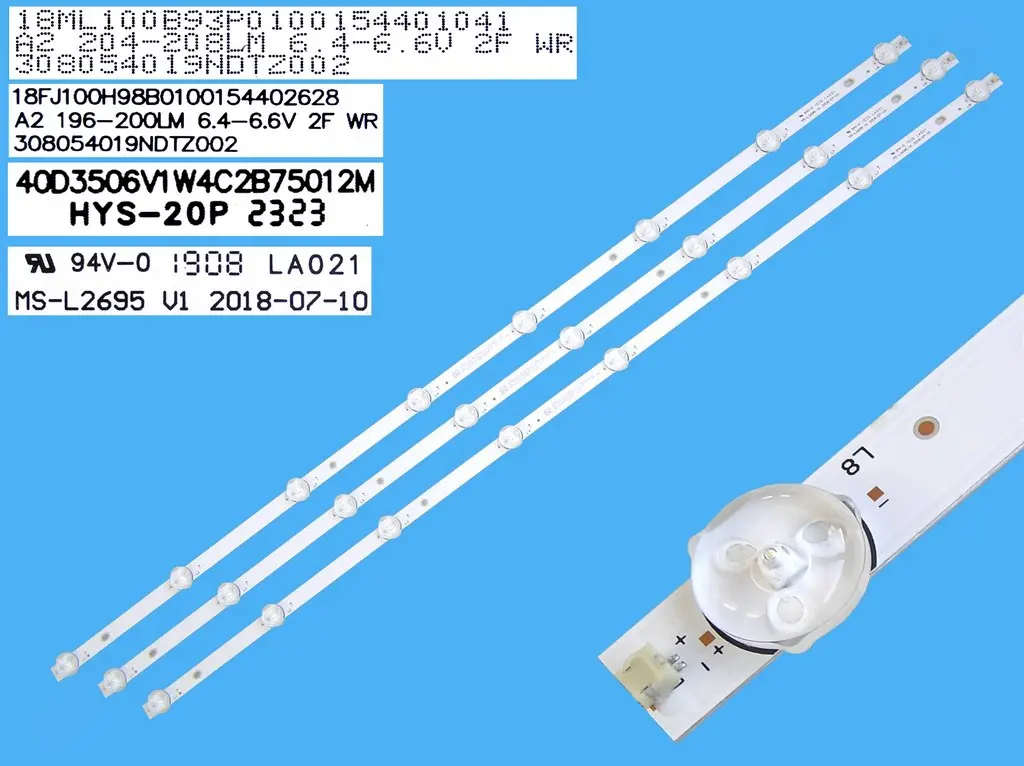 LED podsvit 750mm sada MS-L2695 celkem 3 kusy / LED Backlight 750mm - 8DLED, MS-L2695 V1 / LA021 / 40D3506V1W4C2B75012M náhradní výrobce