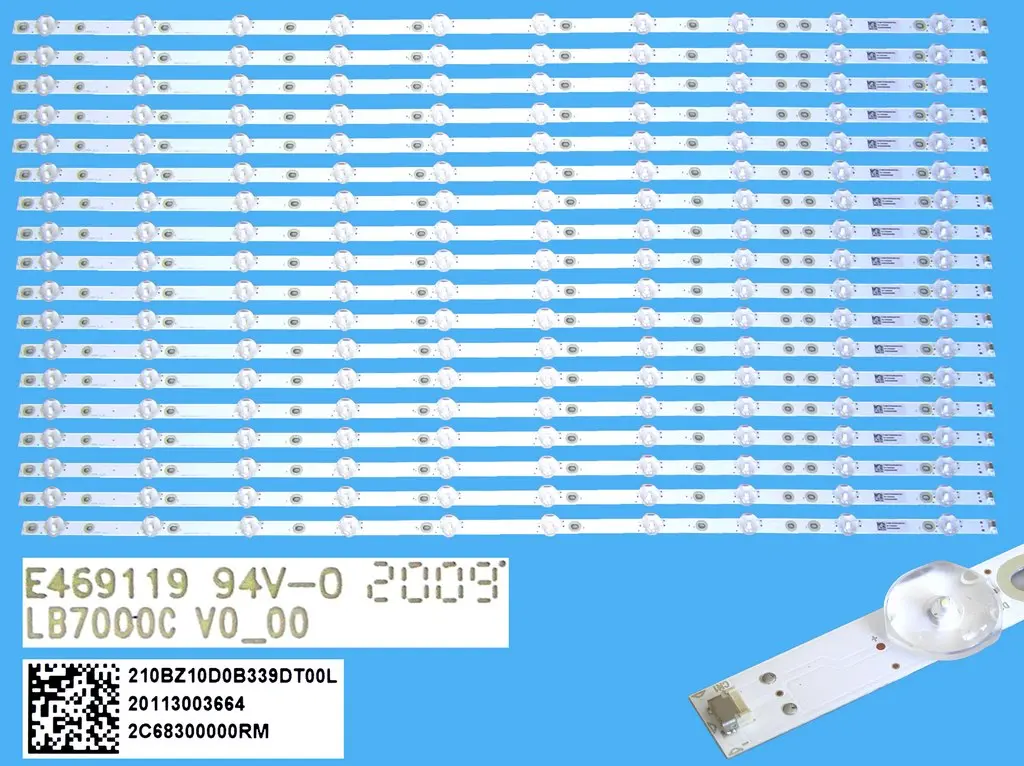 LED podsvit 770mm sada Philips celkem 18 kusů / LED Backlight 10 D-LED LB7000C V0_00 / 210BZ10D0B339DT00L / 705TLB70B339DT00L / 996592001018