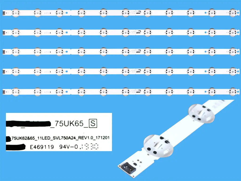 LED podsvit 832 mm sada LG celkem 5 kusů / DLED Backlight 11 D-LED, SSC_TRIDENT_75UK65