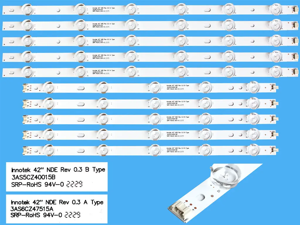 LED podsvit sada 872mm LG náhrada LG 42" celkem 10 pásků / DLED TOTAL ARRAY LG type LG INNOTEK NDE 42"