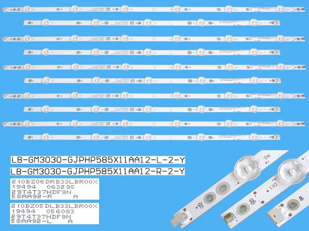 LED podsvit sada Philips LB-GM3030-GJPHP585X11AA12 celkem 10 pásků / DLED TOTAL ARRAY 210BZ06DRB33LBR00X + 210BZ05DLB33LBR00X / 705TLB58B33LBR00X / 996592000934
