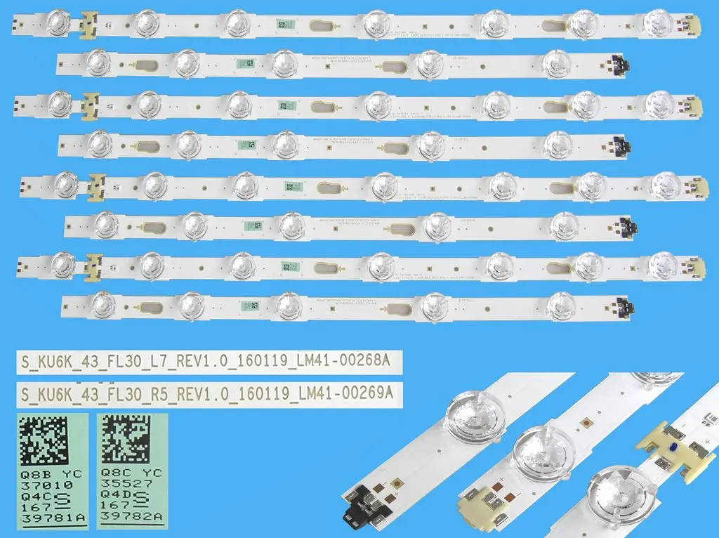 LED podsvit sada Samsung BN96-39781A + BN96-39782A celkem 8 pásků / LED Backlight 843mm BN9639781A + BN9639782A / LM41-00268A + LM41-00269A