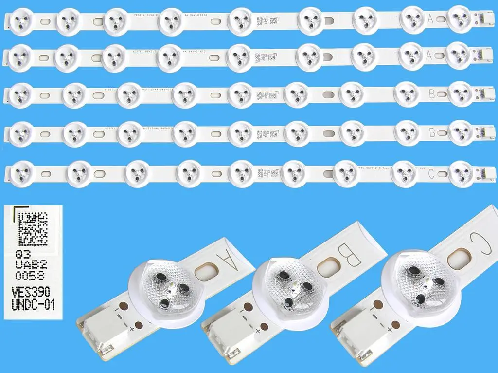 LED podsvit sada Vestel náhrada 23283022AL1 celkem 5 pásků 355mm / D-LED BAR. 39"BMS DL 0.36A 23283024AL V2