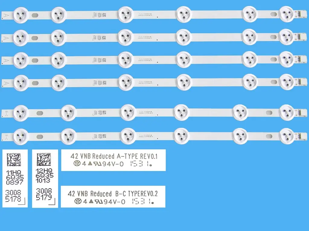 LED podsvit sada vestel 23283028AL celkem 6 pásků 373mm / D-LED 4ks type-A 30085178 + 2ks type-B-B 3008517