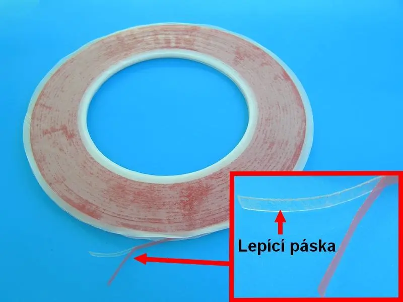 Lepící páska samolepící oboustranná pro displeje, šíře 3mm, síla 0,2mm, návin 30m