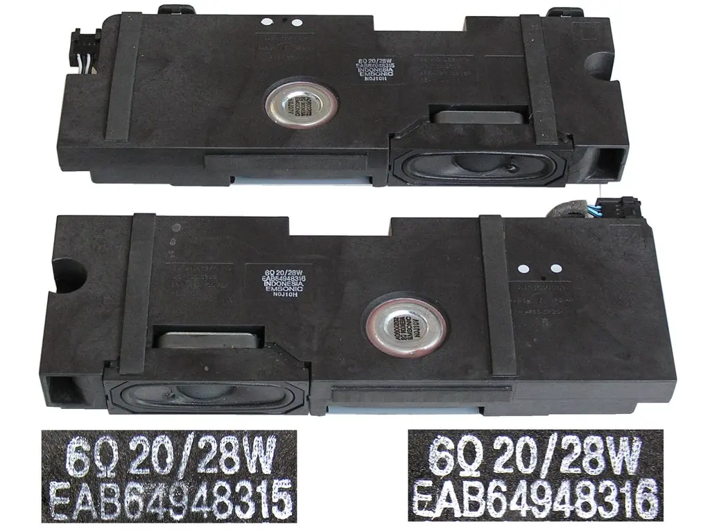 Reproduktor TV LCD 6 ohm 20W - pár LG EAB64948315 + EAB64948316
