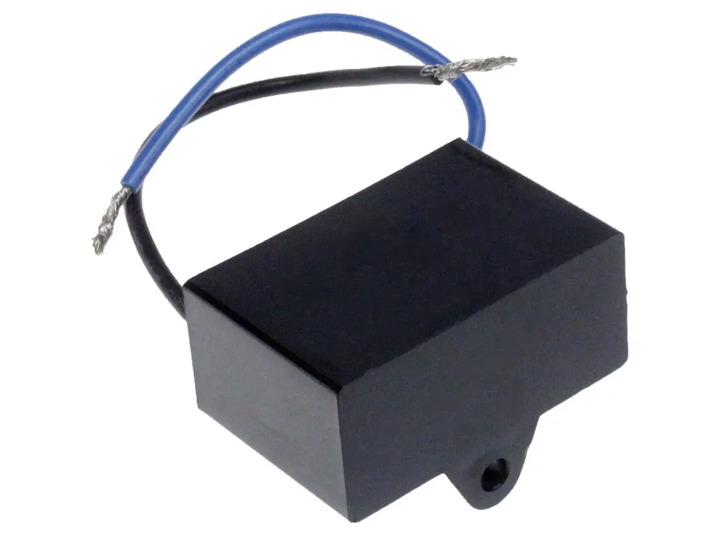 Rozběhový kondenzátor 5.0uF / 450V CBB61, lankové vývody 10cm
