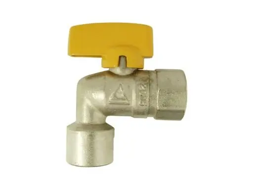 Plynový kulový kohout rohový 1/2" FF motýl MOP5