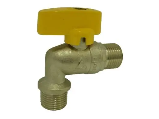 Plynový kulový kohout rohový 1/2" MM motýl MOP5