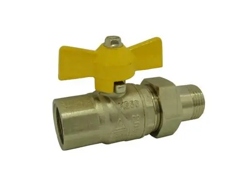 Plynový kulový kohout s převlečnou matkou 1/2" MF motýl MOP5