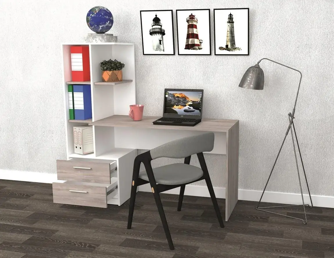 Casarredo Pracovní stůl SHIMI levý bílá/šedá