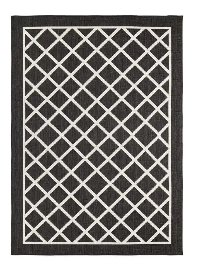 Hanse Home, Kusový koberec Twin Supreme 103425 Sydney black creme – na ven i na doma, 160x230, černá, chodba / předsíň