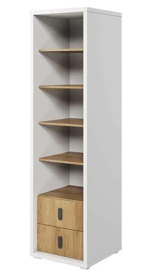 Casarredo Regál se zásuvkami SOMAS 03 2S bílá/ořech natural