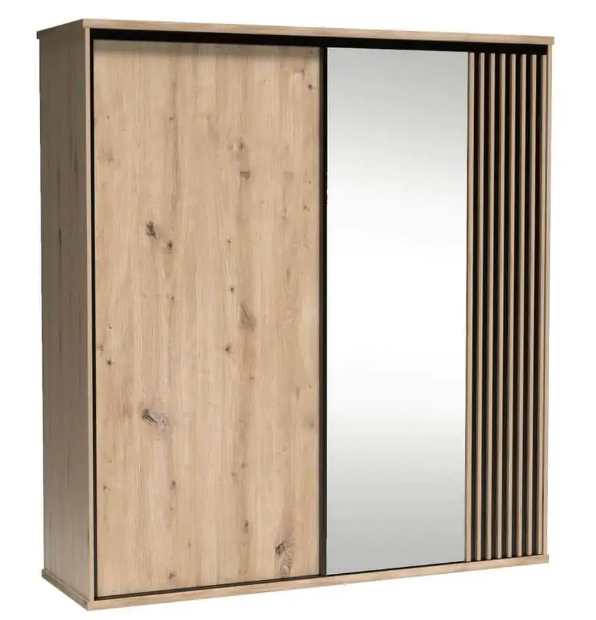 Casarredo Šatní skříň s posuvnými dveřmi BARBUS dub artisan/černá