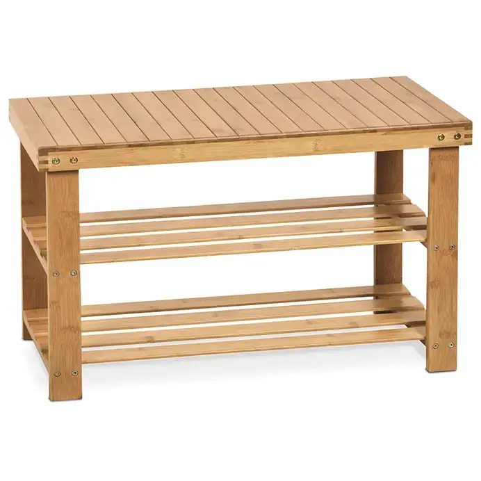 Autronic BOTNÍK/LAVICE - 2-policový z bambusu - přírodní, DR-022