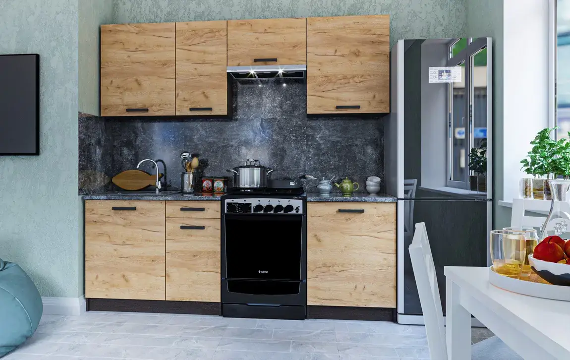 Casarredo Kuchyně LAVENDA 220 wenge/dub kraft zlatý