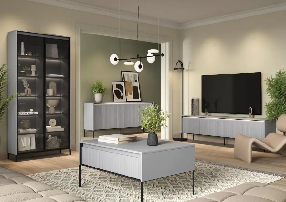 Casarredo Obývací sestava s LED IPOLIS - šedá