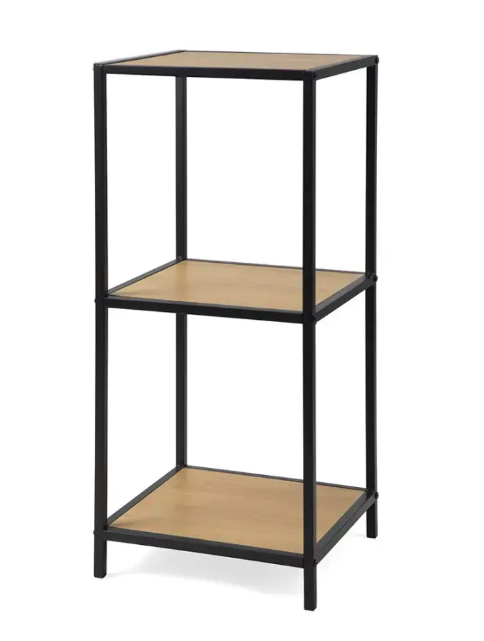 Kovový regál LOFTY Tower 3 OAK, 83 x 35 cm