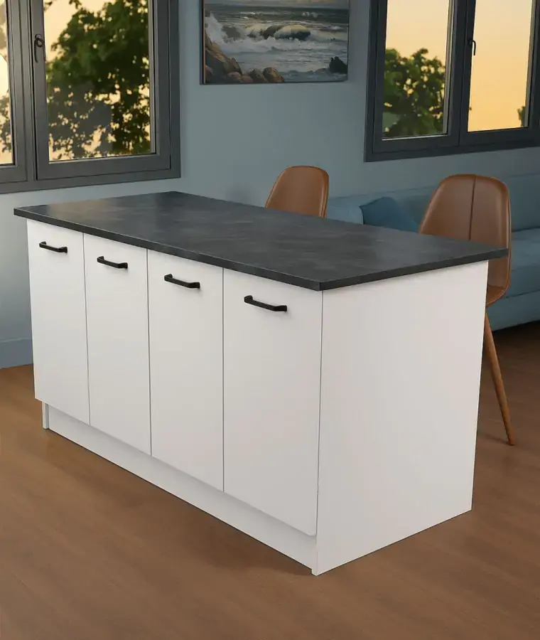 Casarredo Kuchyňský ostrůvek VERA 2 - bílá/Charcoal flow