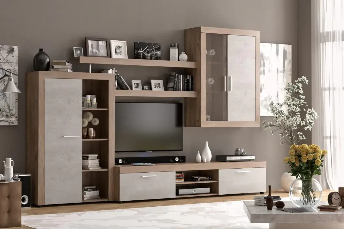 Casarredo Obývací sestava TRIGONA - dub tabaco/beton