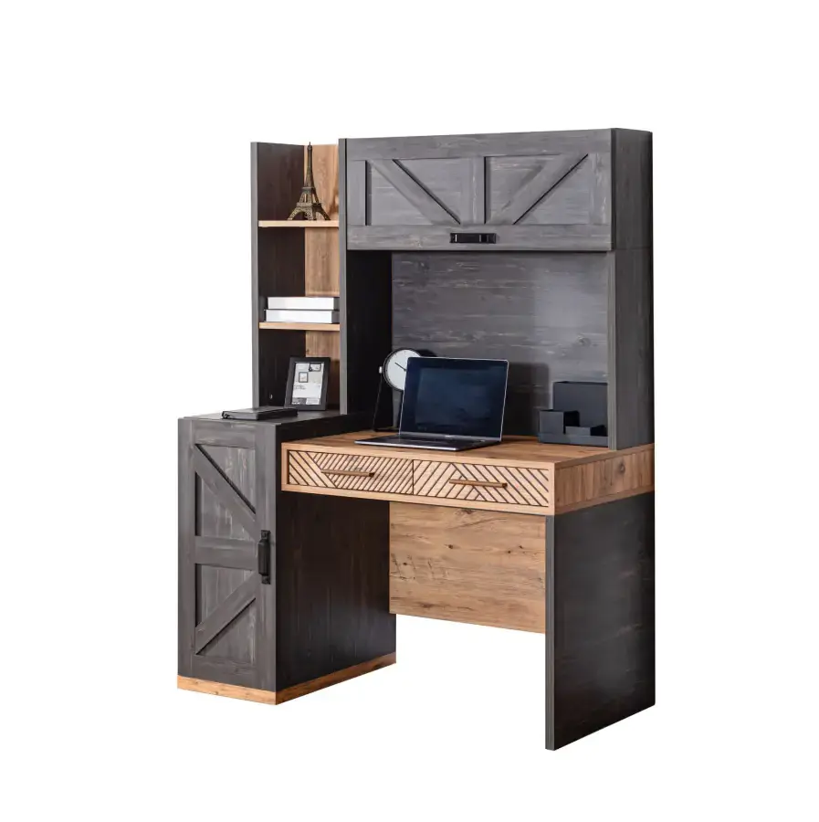 Casarredo Psací stůl s regálem ANTIK - antracit/hnědá