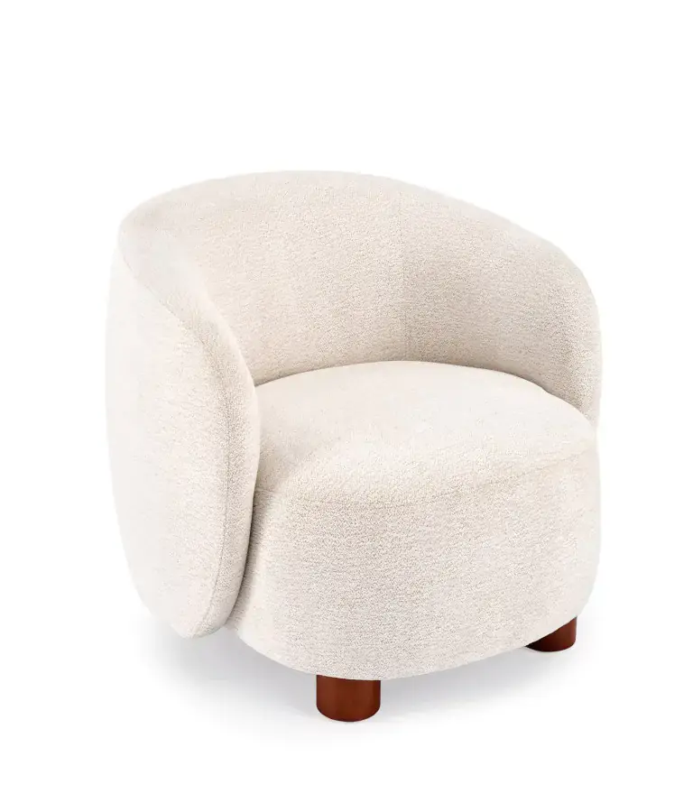 Halmar Designové křeslo BAKER – krémová/ořech