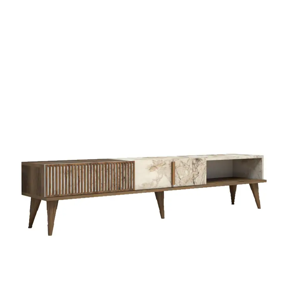 Casarredo TV stolek USITA na nožičkách – ořech/bílá
