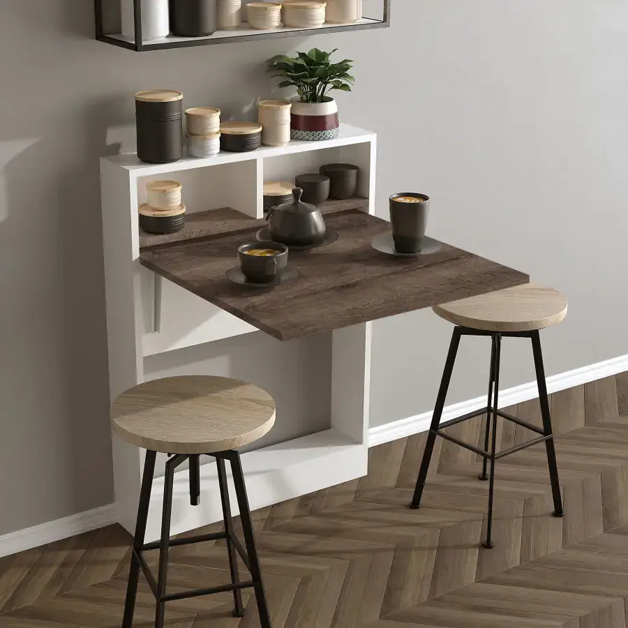 Casarredo Sklápěcí jídelní stolek BRACKED - ořech//bílá
