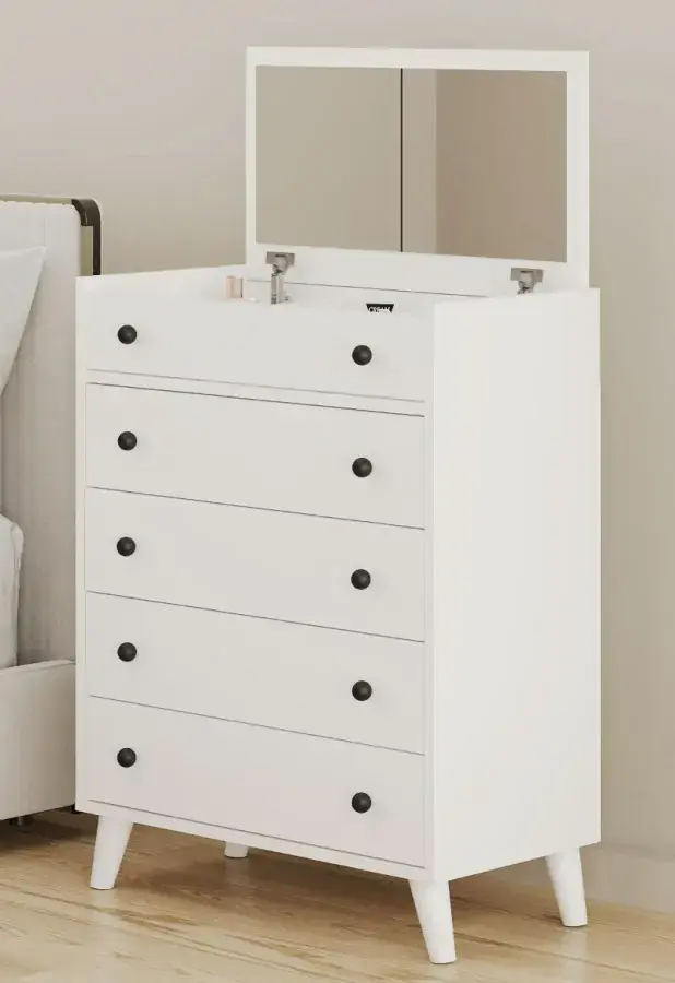 Casarredo Komoda NORA se zrcadlem – bílá