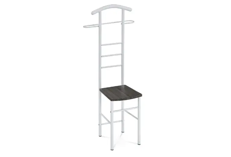 Autronic Němý sluha, kov, černá, 81870 BK NĚMÝ SLUHA - věšák z MDF a kovu s integrovaným sedákem - 119 cm -