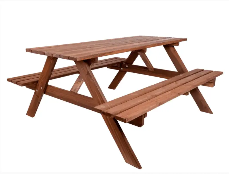 DEOKORK Masivní dřevěný pivní set z borovice 220 cm síla 30 mm (mořený)