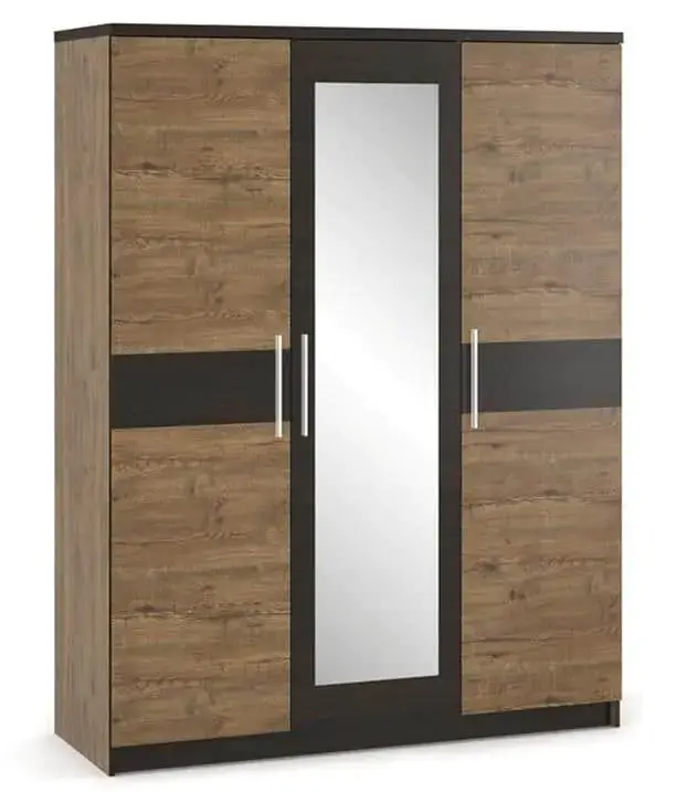 Casarredo Šatní skříň 3D VERONIKA april/wenge/zrcadlo