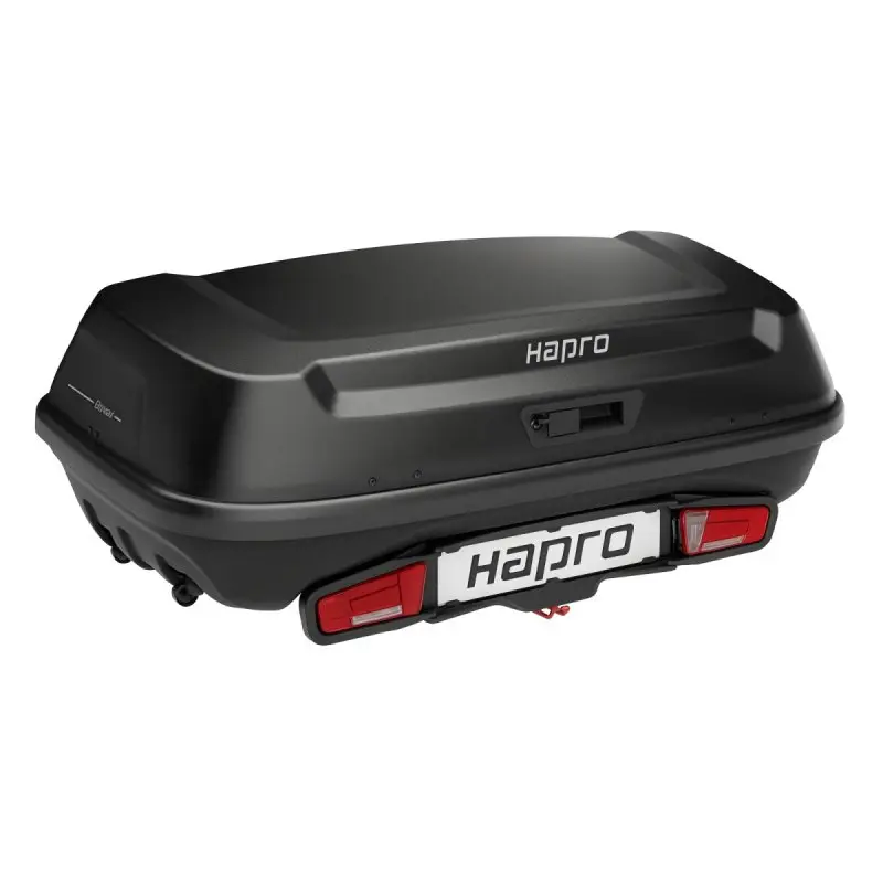 Přepravní box na tažné zařízení Hapro Boxer Hexagon L (420l, černý)