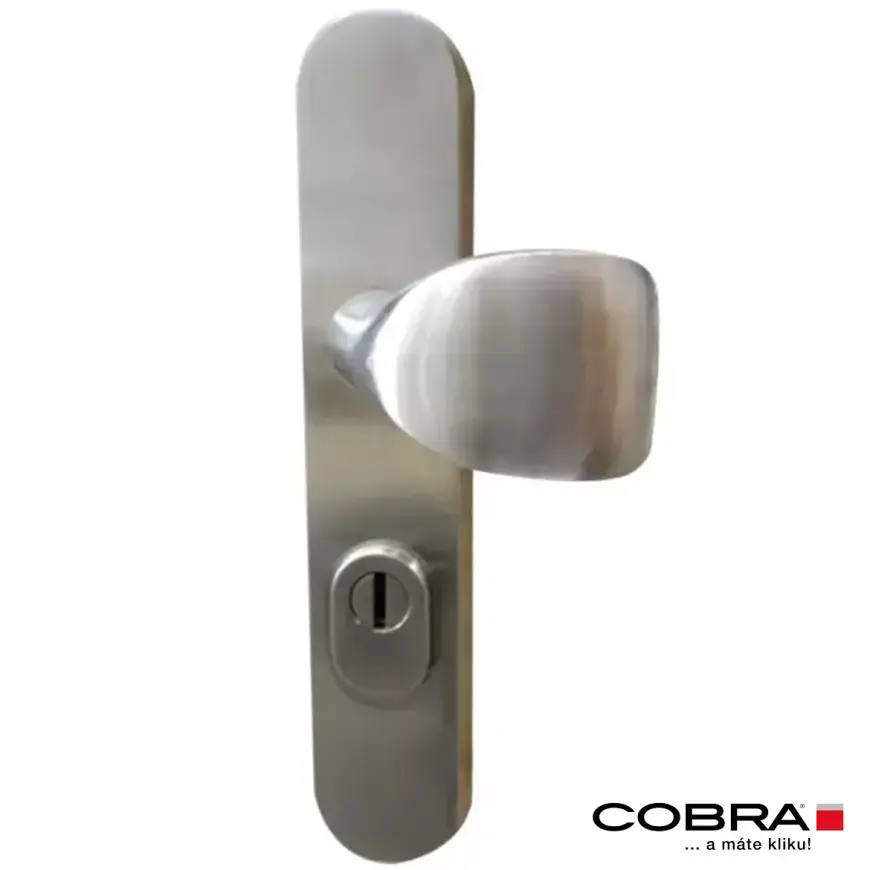 Bezpečnostní štítové dveřní kování Cobra C101 PZ90 LI/RE s překrytkou, nikl