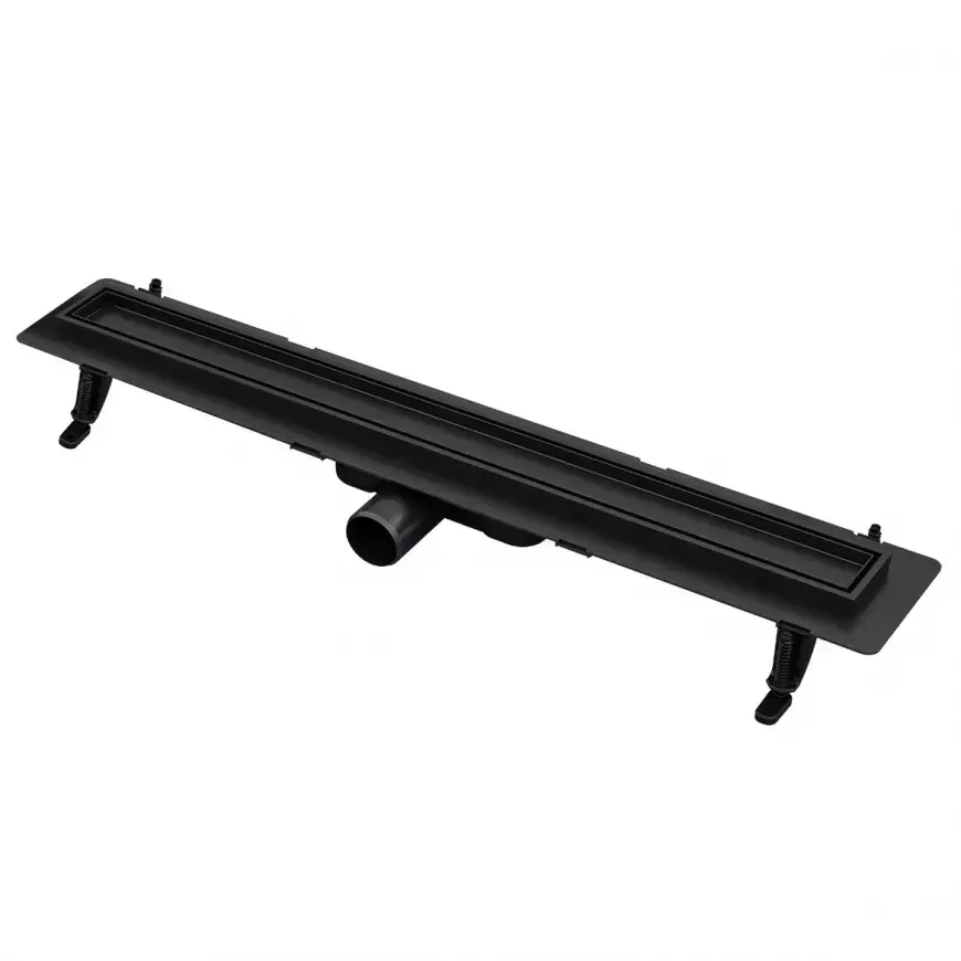 Liniové odvodnění sprchový žlab Duplex cèrné ABS+Inox 700