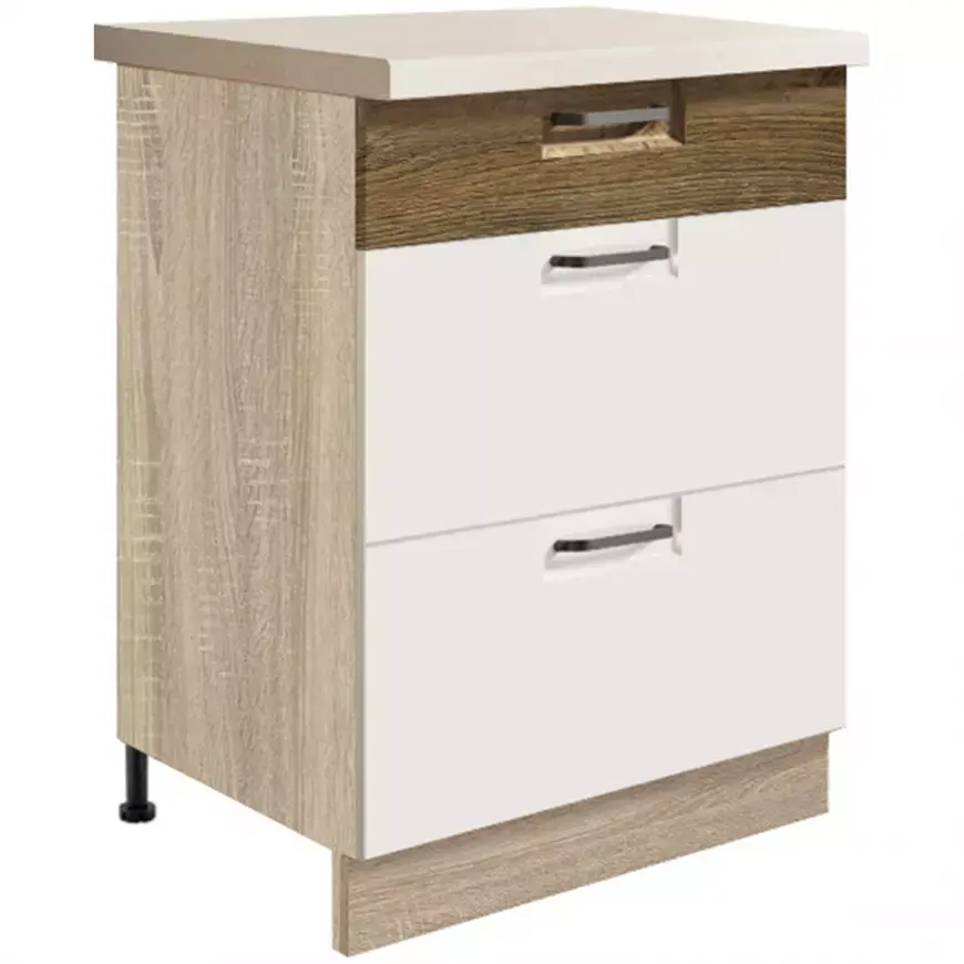 Kuchyňská Skříňka Favorit 10D Sonoma/White/Ribbeck
